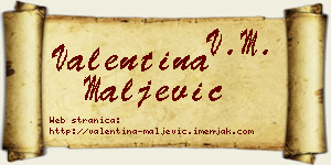 Valentina Maljević vizit kartica